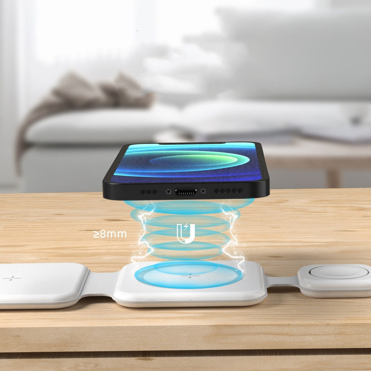 Foldable 3-in-1 Magnetic Wireless Charger