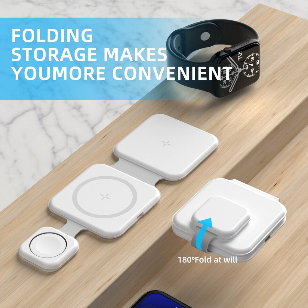 Foldable 3-in-1 Magnetic Wireless Charger