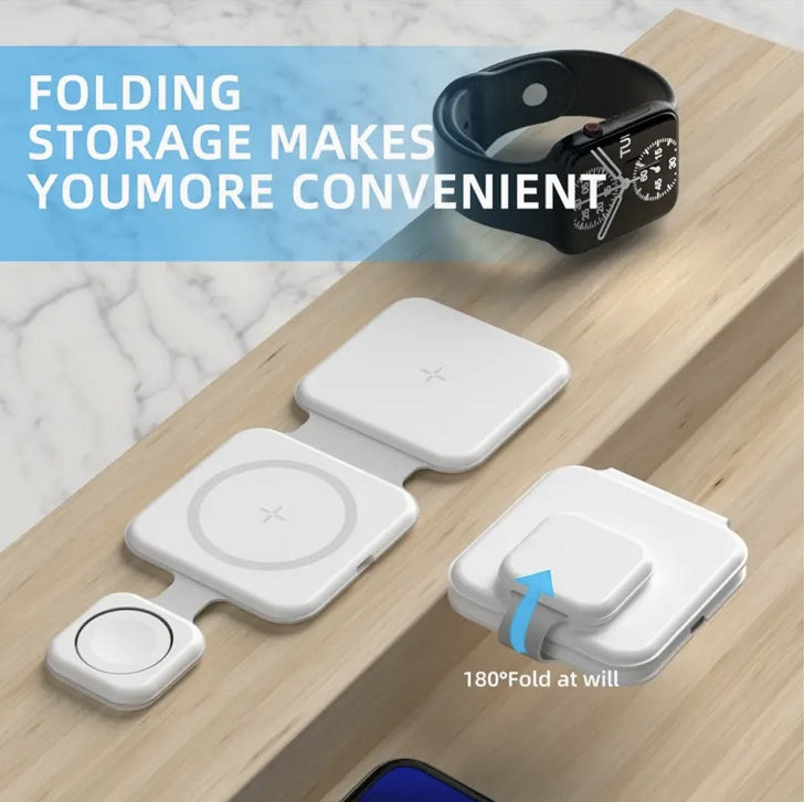 Foldable 3-in-1 Magnetic Wireless Charger