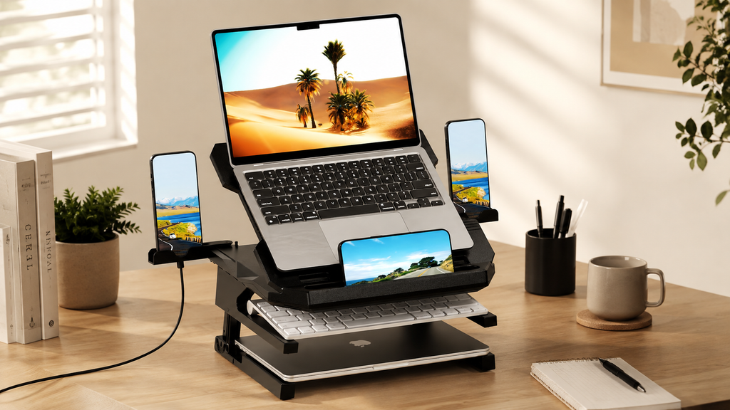 360° Laptop & Phone Desk Stand