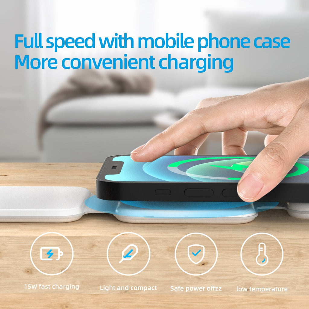 Foldable 3-in-1 Magnetic Wireless Charger
